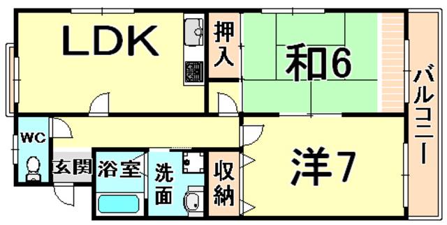 ヴィラエステート(2LDK/3階)の間取り写真