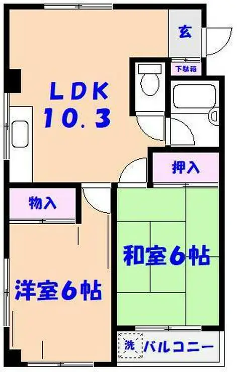 コーポスガイチ 2階階 間取り