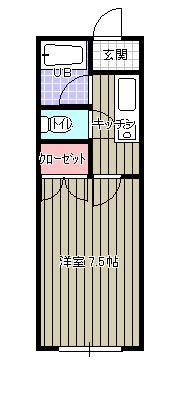 ブルーハイツ高砂(1K/1階)の間取り写真