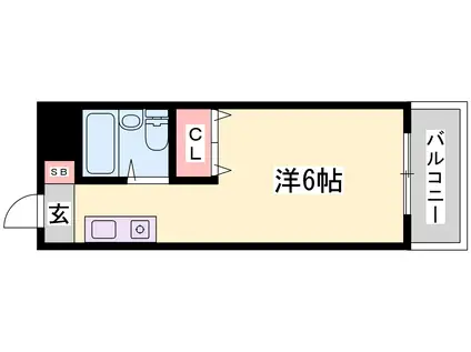 ジュネス城北新町(ワンルーム/2階)の間取り写真