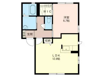 ルミエール(1LDK/1階)の間取り写真