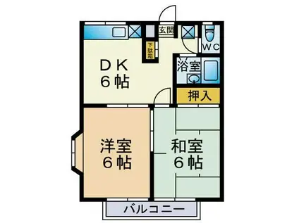 ハイツアライ(2DK/2階)の間取り写真
