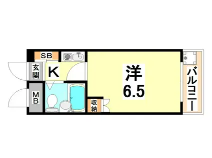 ウィング神戸(1K/5階)の間取り写真
