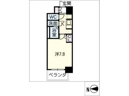 S-RESIDENCE志賀本通(1K/7階)の間取り写真