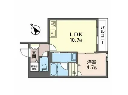 シャーメゾン赤江(1LDK/1階)の間取り写真