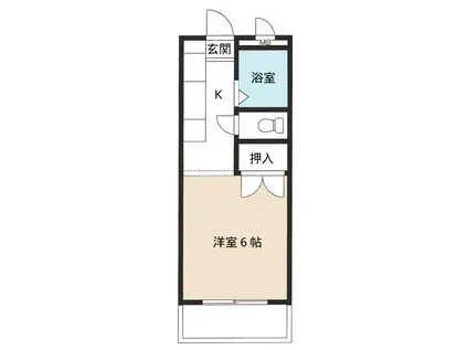 郡慶マンション6(ワンルーム/4階)の間取り写真