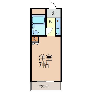 グリーンコート(ワンルーム/3階)の間取り写真