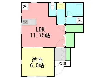 アヴニール(1LDK/1階)の間取り写真