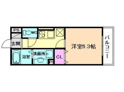 パークサイドメゾン新梅田(1K/3階)の間取り写真
