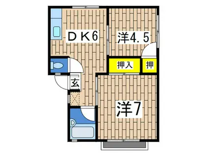 シーサイドコーポ(2DK/2階)の間取り写真