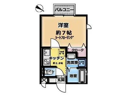 クロスコート町田(1K/1階)の間取り写真