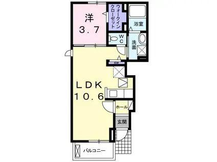 メゾン サニー ジェルメI(1LDK/1階)の間取り写真