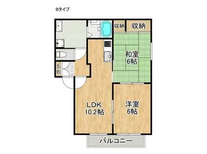サンヒル・岸和田(2LDK/2階)の間取り写真