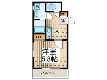 サンライト池上(1K/2階)の間取り写真