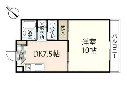 ラ・フィレンツェII(1DK/3階)の間取り写真