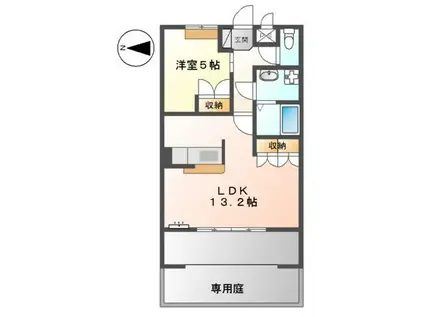 プロヴァンス・IRI(1LDK/1階)の間取り写真