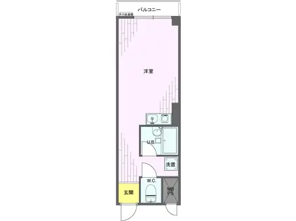 DIK新橋(ワンルーム/6階)の間取り写真