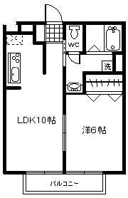 プチメゾンスカイラーク(1LDK/1階)の間取り写真