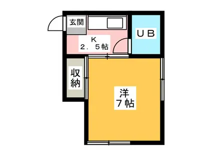 WHITE HOME(1K/2階)の間取り写真