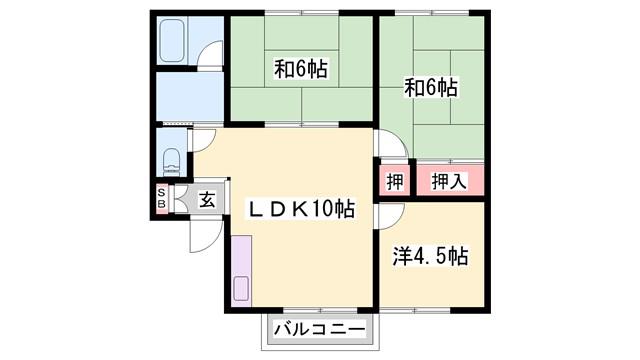 キャスティーイダ B棟(3LDK/2階)の間取り写真