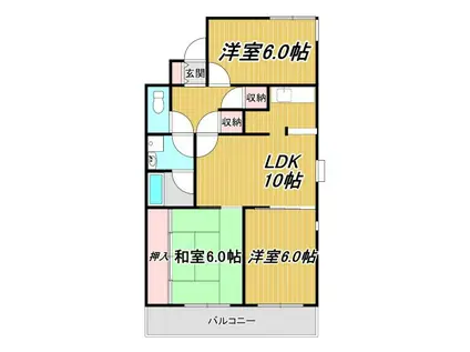 ノースランド1(3LDK/2階)の間取り写真
