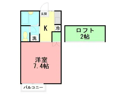 第2プリンスハイツ(ワンルーム/2階)の間取り写真