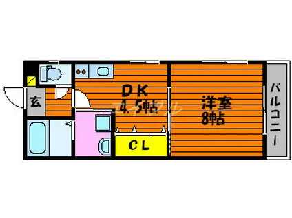 クルーズイン(1DK/3階)の間取り写真