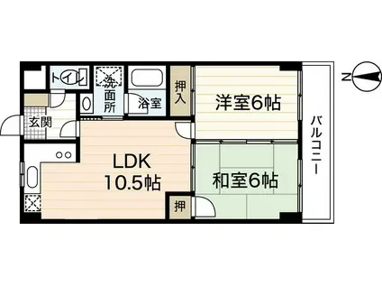 ライブコーポ辰広(2LDK/1階)の間取り写真