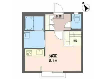 グレースハイツ(ワンルーム/1階)の間取り写真