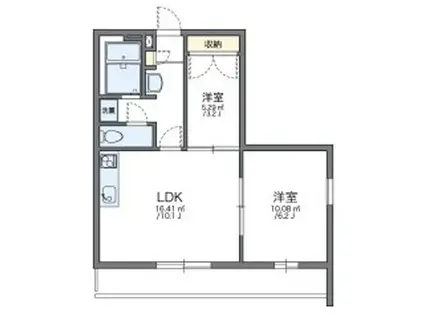 レオパレスレジアス(2LDK/2階)の間取り写真