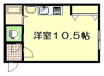 リバティとん田(ワンルーム/4階)の間取り写真