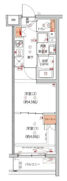 ハーモニーレジデンス中野本町パークサイド 1階階 間取り