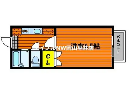 コーポパロス(1K/2階)の間取り写真