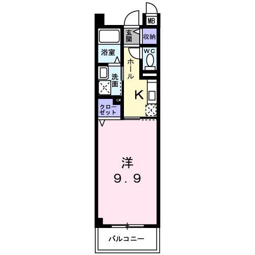 ポラリス(1K/4階)の間取り写真