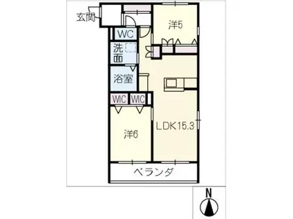メゾン天白公園東 W棟(2LDK/3階)の間取り写真