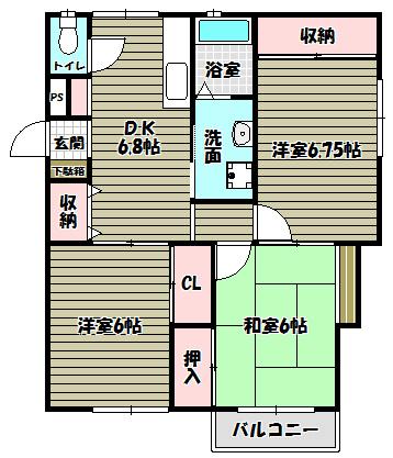 ハイツKOYAMA(3DK/2階)の間取り写真