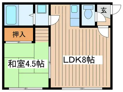 山岸マンション(1LDK/2階)の間取り写真