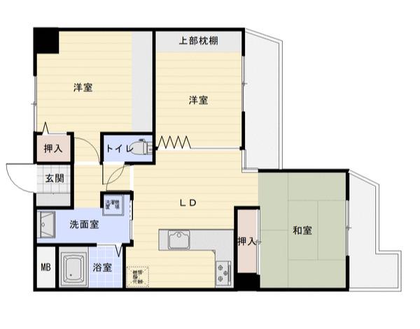 プレステージ姫路妻鹿(3DK/8階)の間取り写真