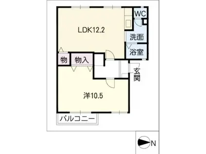 グランシャリオ日永西 C(1LDK/1階)の間取り写真