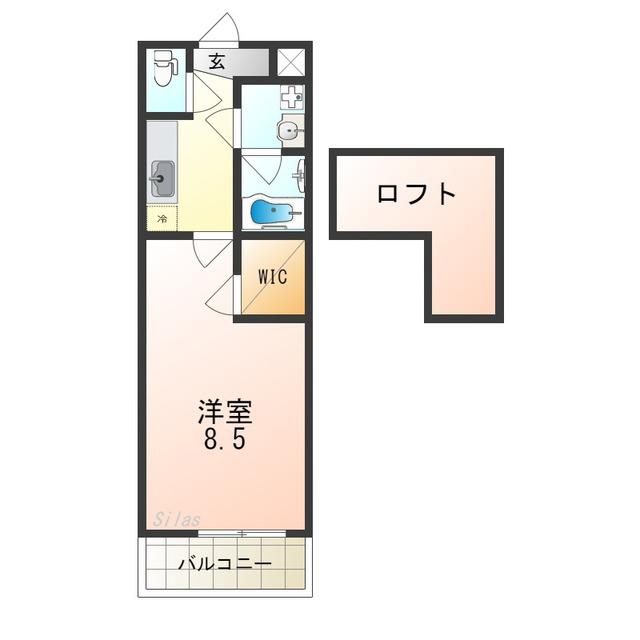 フジパレス浜寺諏訪森ノース(1K/2階)の間取り写真