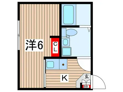 COTTONWELL・M(1K/2階)の間取り写真