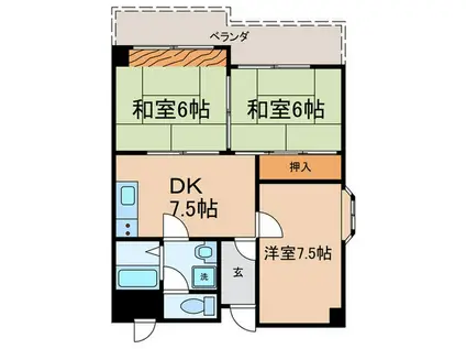 コンフォート北澤(3DK/5階)の間取り写真