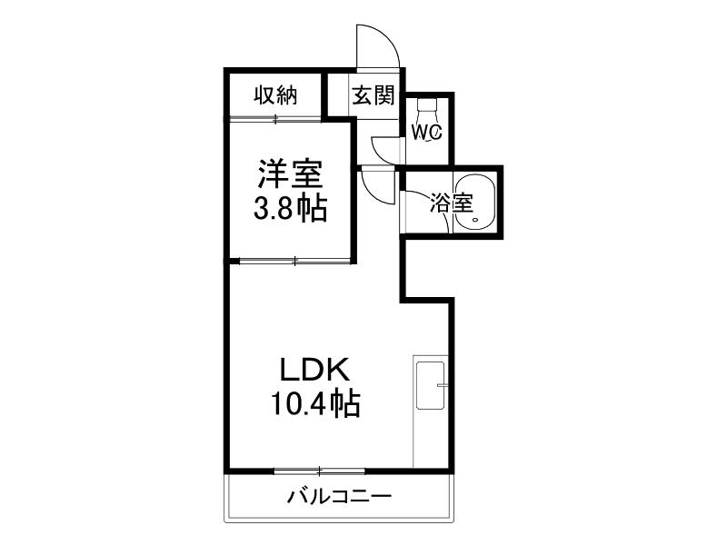 リベラル(1LDK/3階)の間取り写真