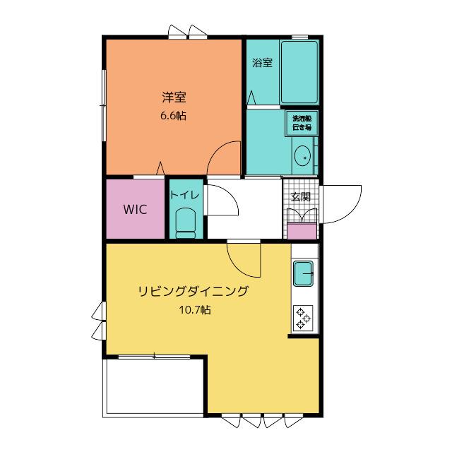 エトワール緑ヶ丘(1LDK/2階)の間取り写真