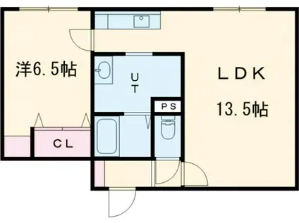 NOIR(1LDK/2階)の間取り写真