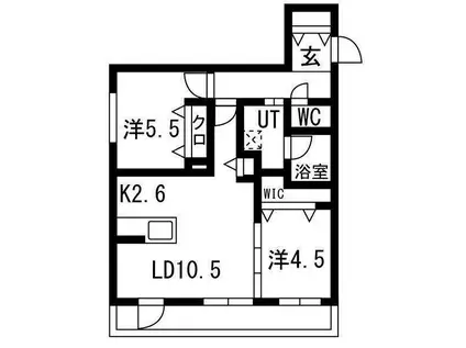 アルファグラン末広(2LDK/3階)の間取り写真