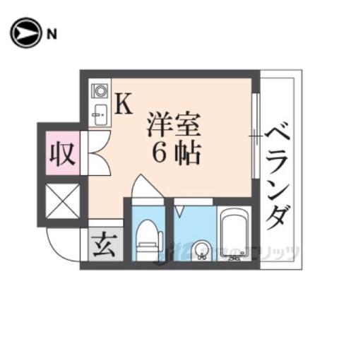 ペントハウス21(ワンルーム/4階)の間取り写真