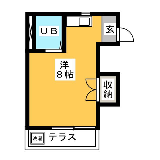 第2エポックハイツ(ワンルーム/1階)の間取り写真