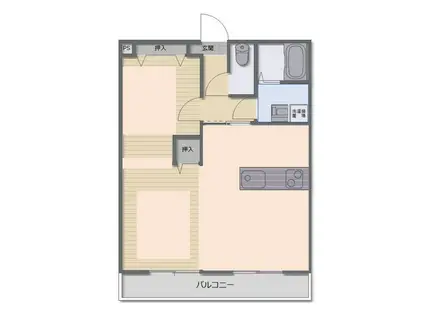 ダイヤフレア西片貝(1LDK/5階)の間取り写真