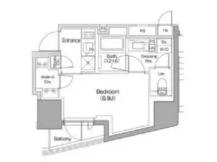 ザ・パークハビオ南大井(1K/4階)の間取り写真